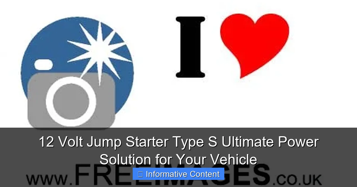 12 Volt Jump Starter Type S Ultimate Power Solution for Your Vehicle