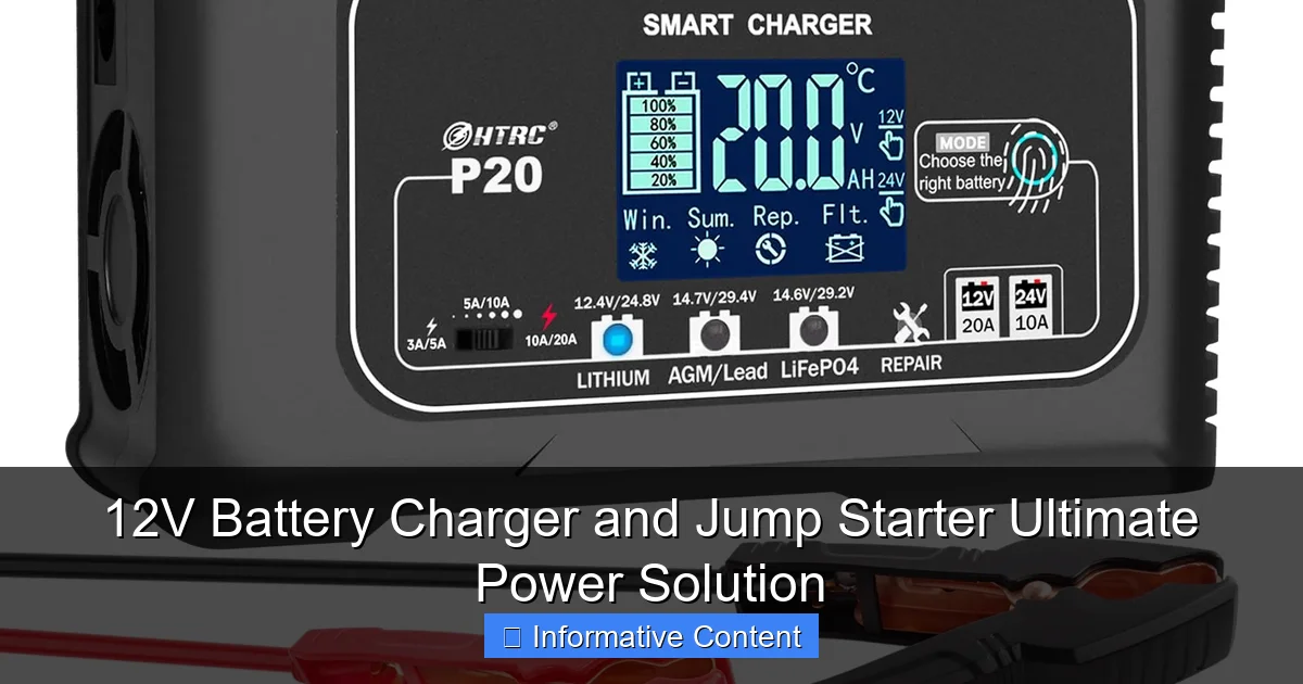 12V Battery Charger and Jump Starter Ultimate Power Solution