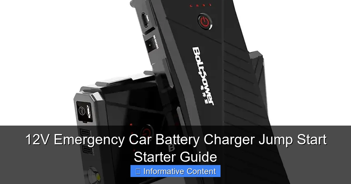12V Emergency Car Battery Charger Jump Start Starter Guide