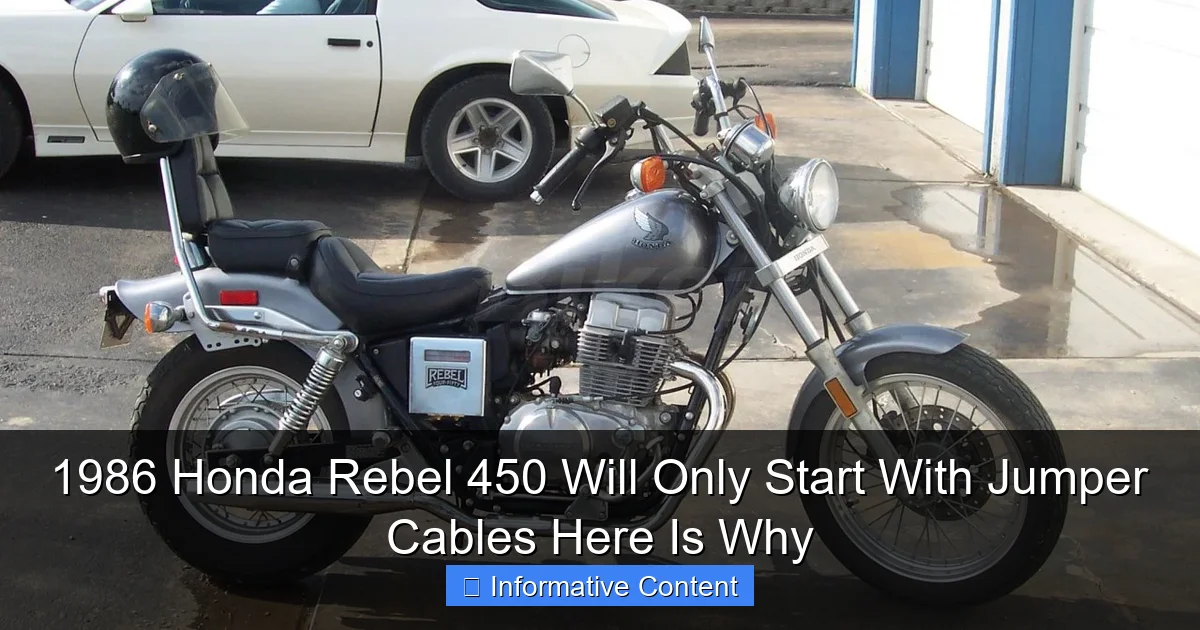 1986 Honda Rebel 450 Will Only Start With Jumper Cables Here Is Why