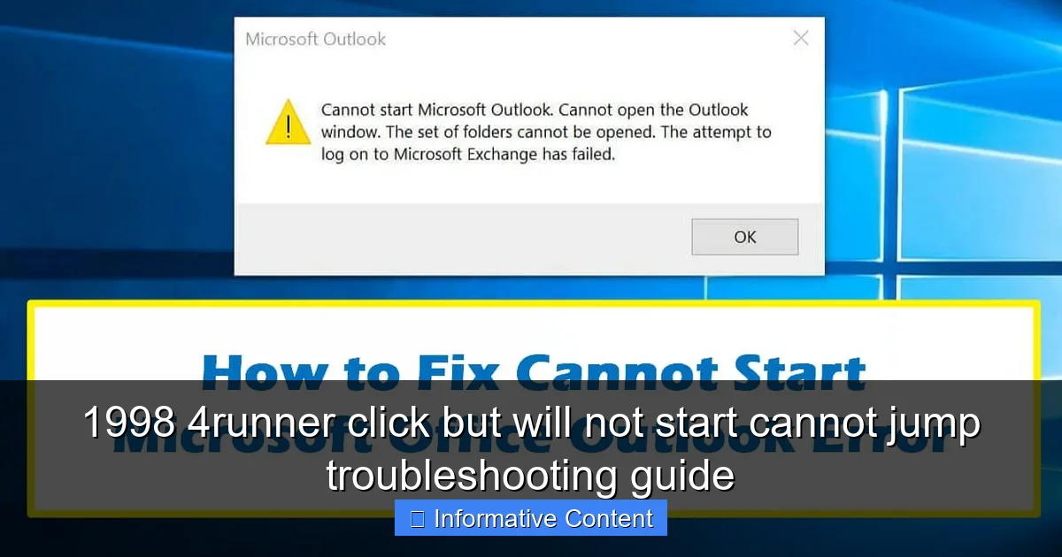 1998 4runner click but will not start cannot jump troubleshooting guide