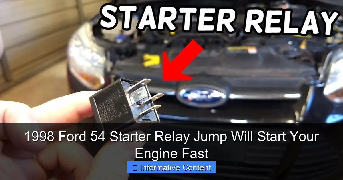1998 Ford 54 Starter Relay Jump Will Start Your Engine Fast