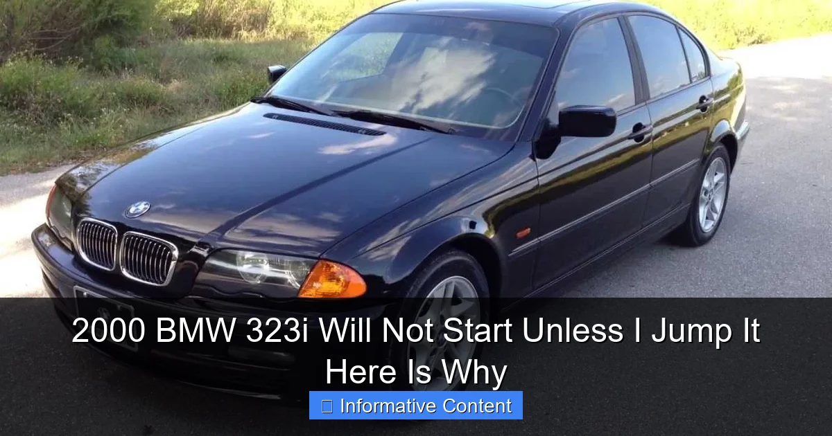 2000 BMW 323i Will Not Start Unless I Jump It Here Is Why