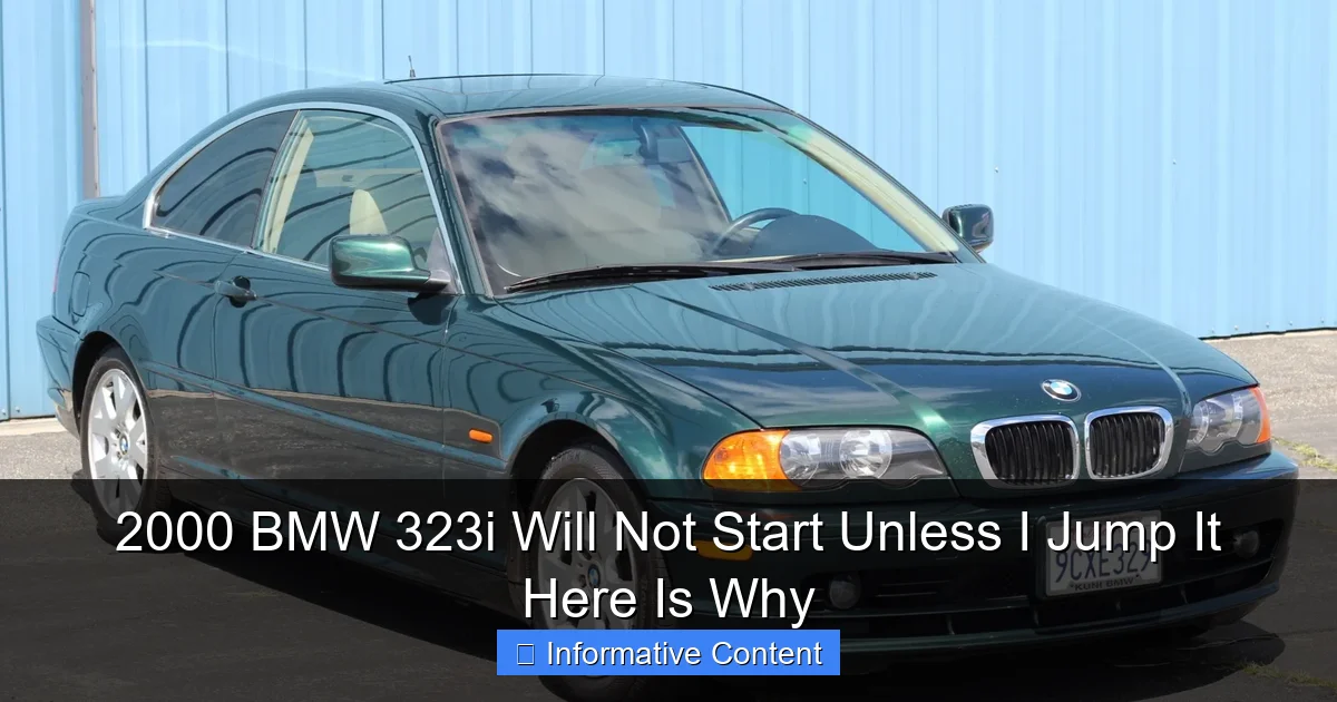 2000 BMW 323i Will Not Start Unless I Jump It Here Is Why