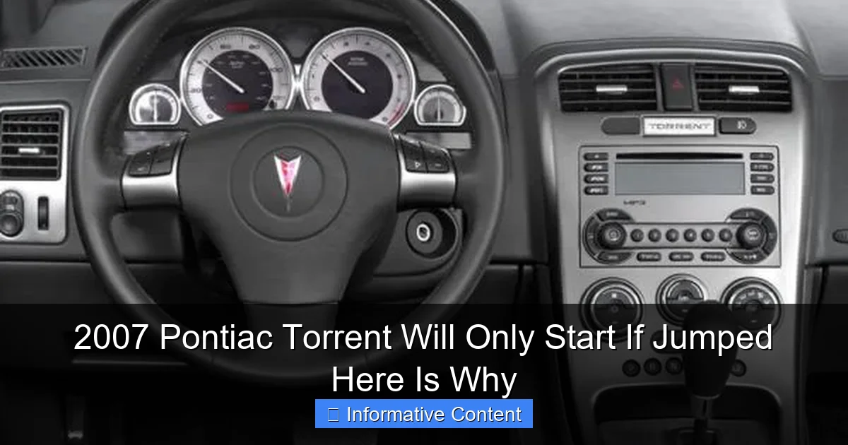 2007 Pontiac Torrent Will Only Start If Jumped Here Is Why