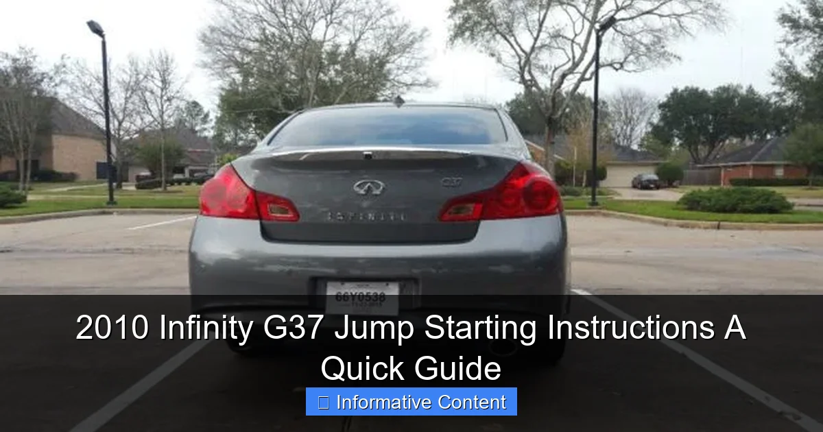 2010 Infinity G37 Jump Starting Instructions A Quick Guide