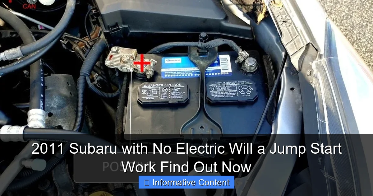 2011 Subaru with No Electric Will a Jump Start Work Find Out Now