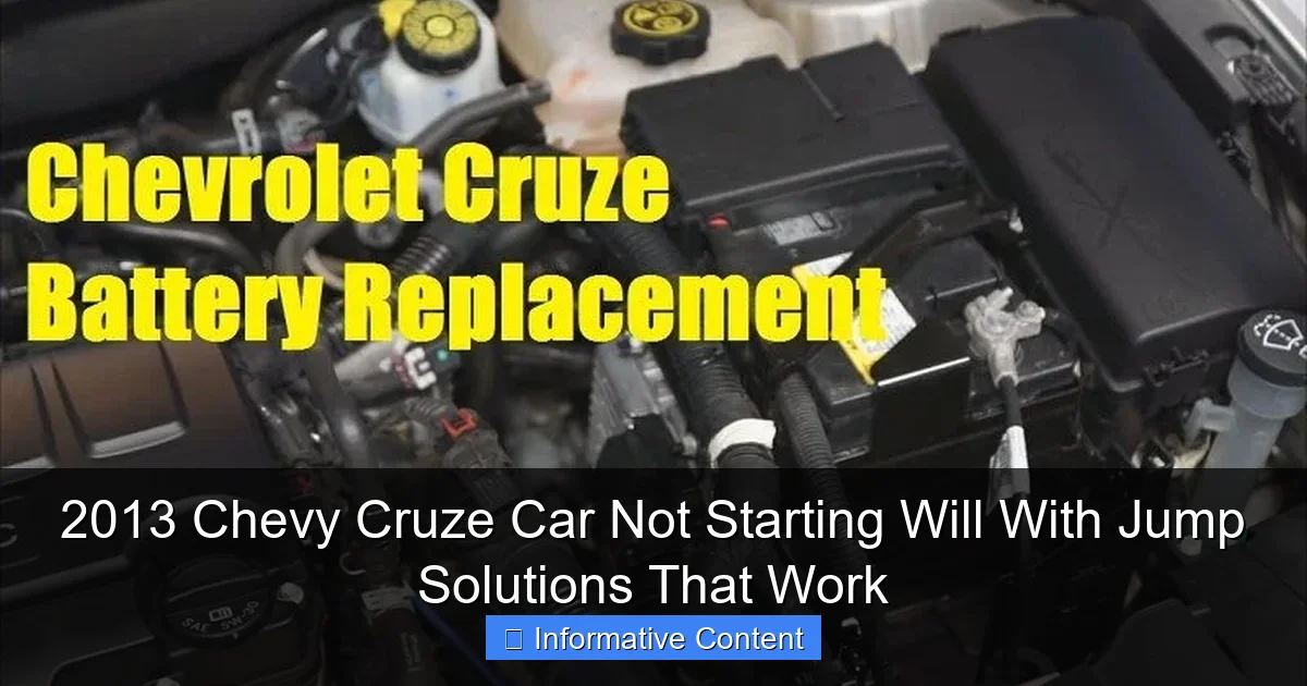 2013 Chevy Cruze Car Not Starting Will With Jump Solutions That Work