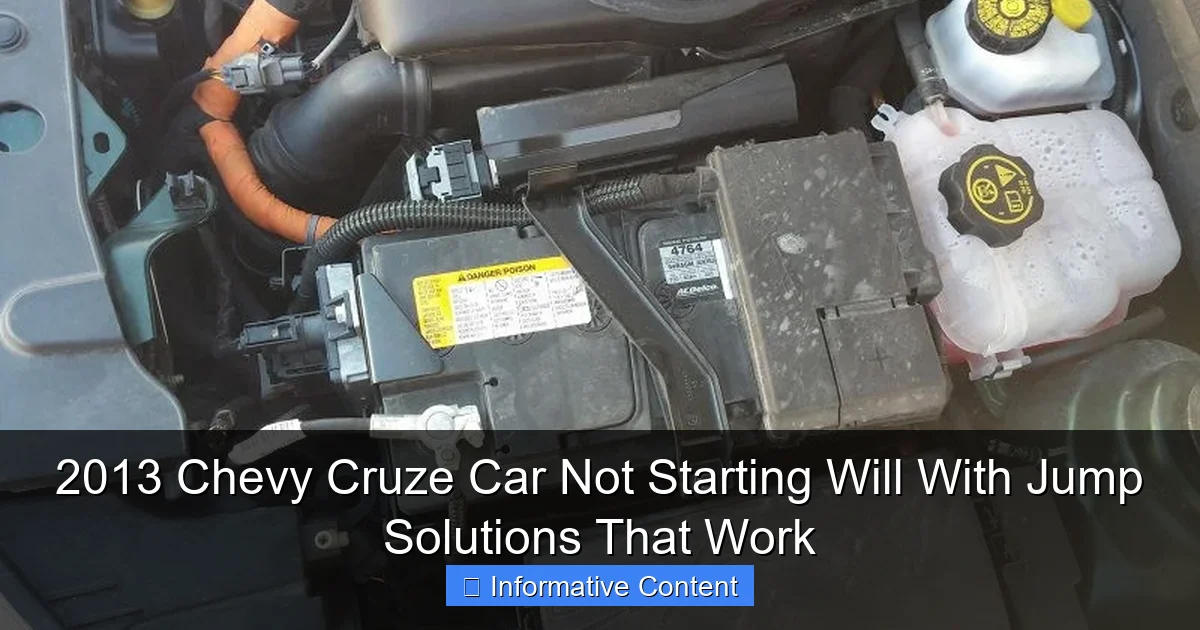 2013 Chevy Cruze Car Not Starting Will With Jump Solutions That Work