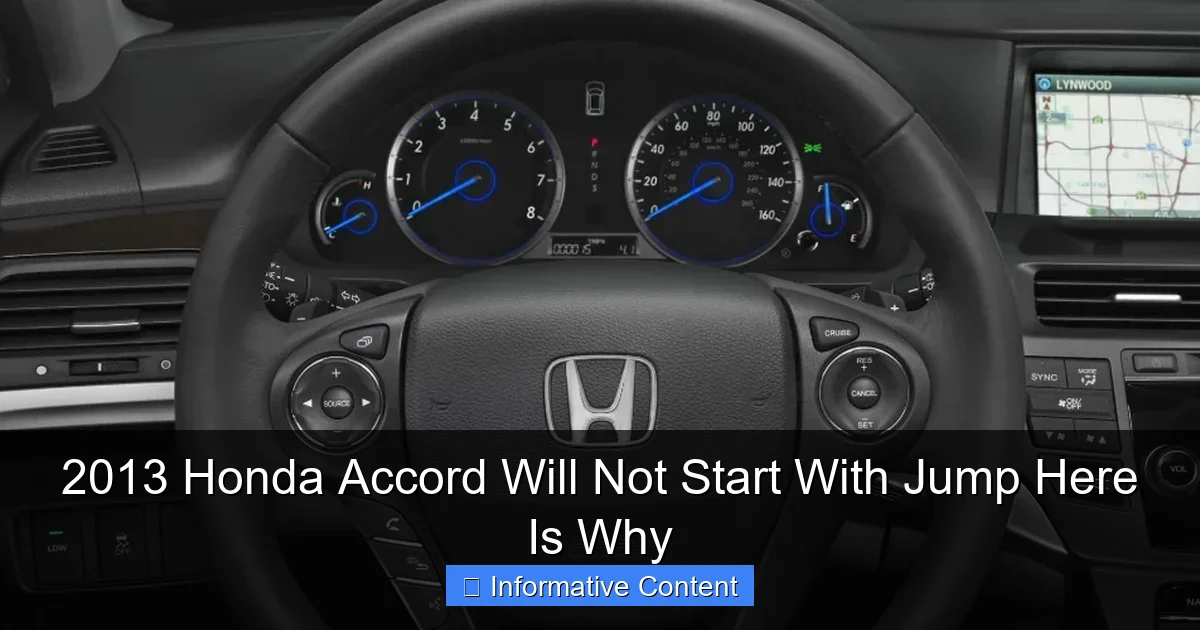 2013 Honda Accord Will Not Start With Jump Here Is Why