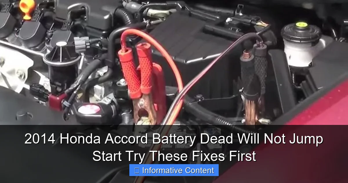 2014 Honda Accord Battery Dead Will Not Jump Start Try These Fixes First