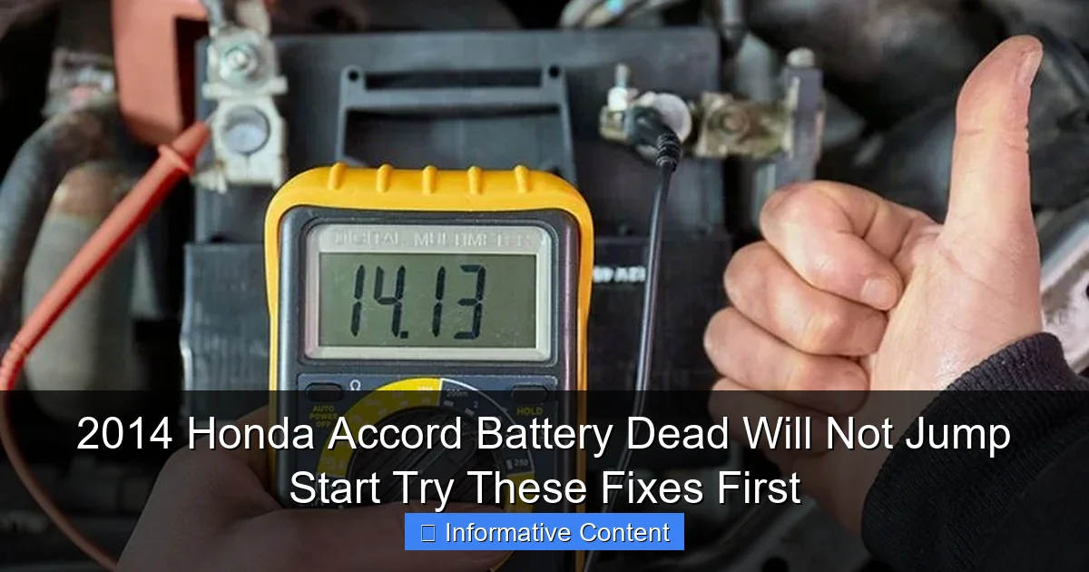 2014 Honda Accord Battery Dead Will Not Jump Start Try These Fixes First