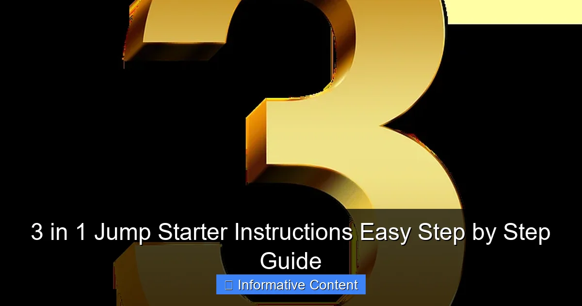 3 in 1 Jump Starter Instructions Easy Step by Step Guide