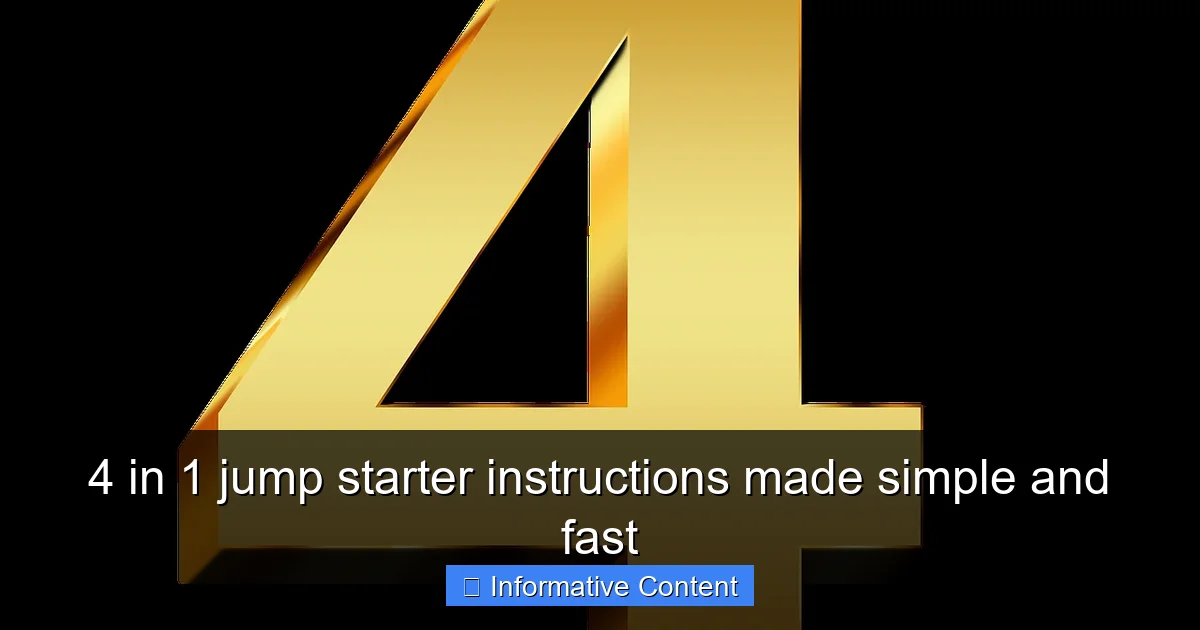 4 in 1 jump starter instructions made simple and fast