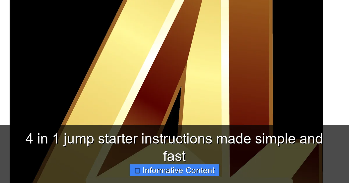 4 in 1 jump starter instructions made simple and fast