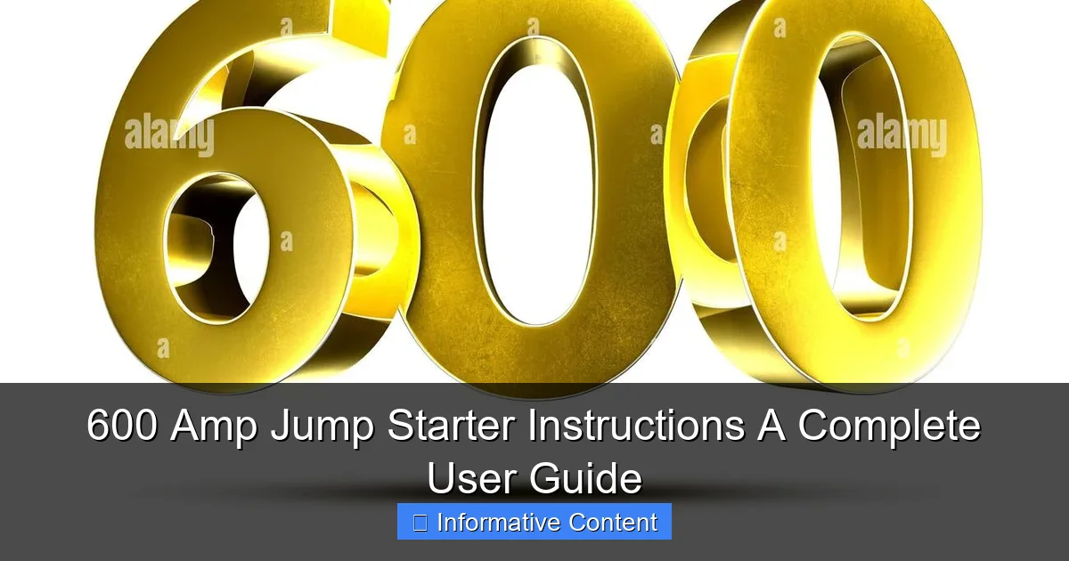 600 Amp Jump Starter Instructions A Complete User Guide