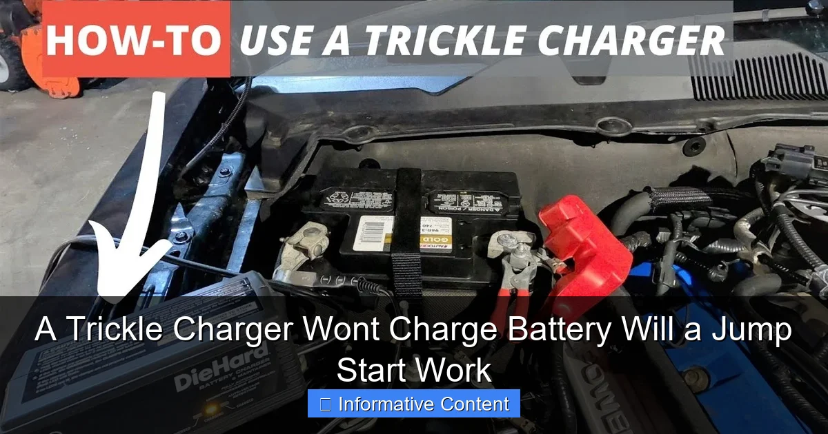 A Trickle Charger Wont Charge Battery Will a Jump Start Work