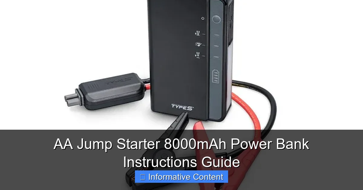 AA Jump Starter 8000mAh Power Bank Instructions Guide