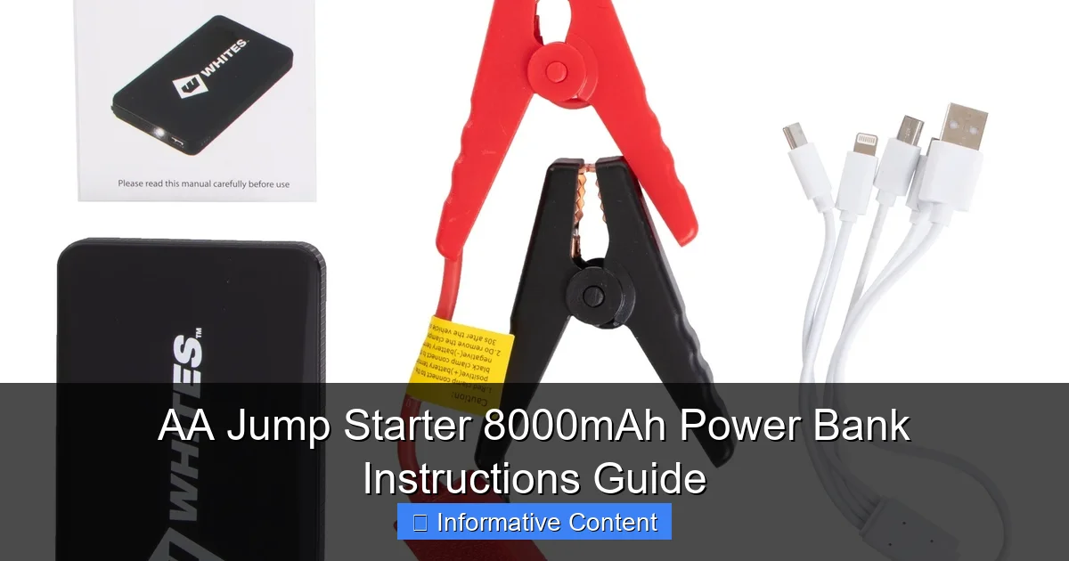 AA Jump Starter 8000mAh Power Bank Instructions Guide