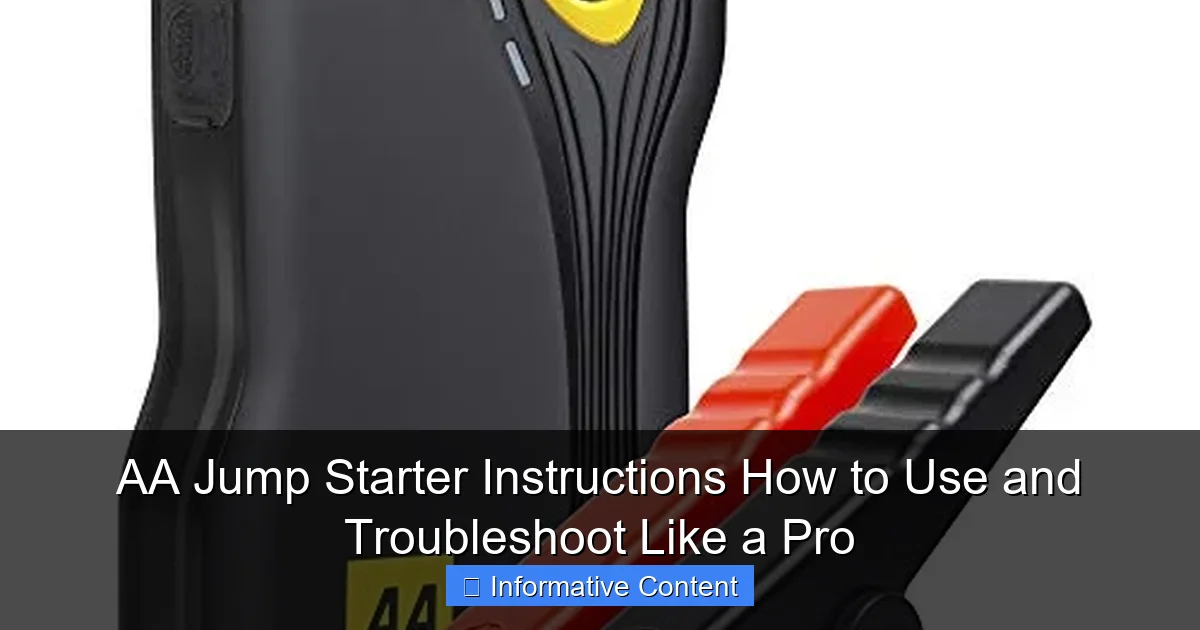 AA Jump Starter Instructions How to Use and Troubleshoot Like a Pro