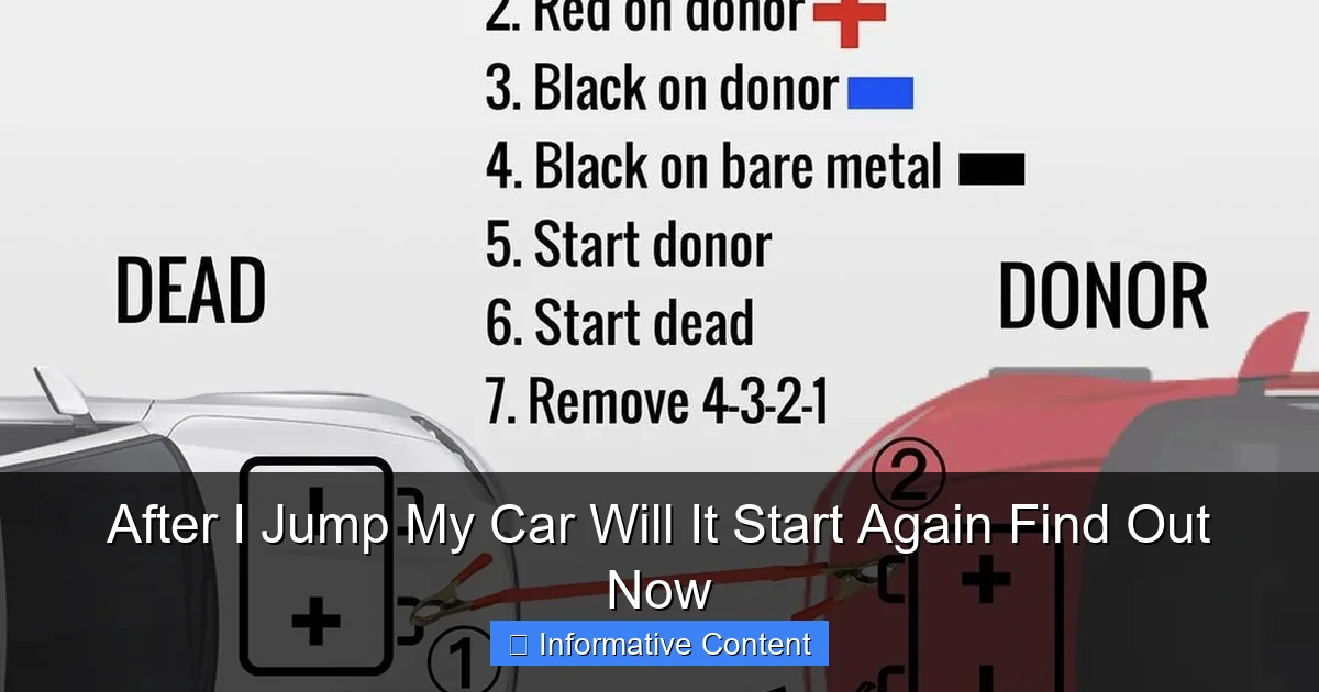 After I Jump My Car Will It Start Again Find Out Now