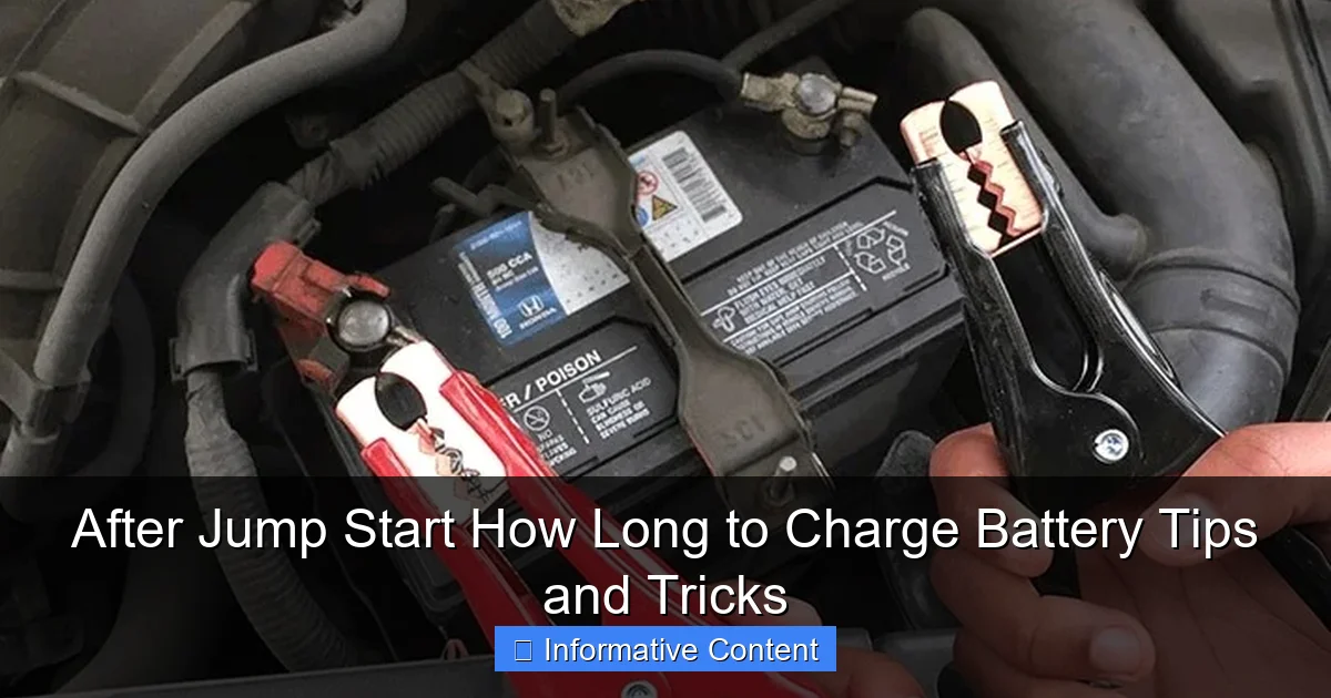 After Jump Start How Long to Charge Battery Tips and Tricks
