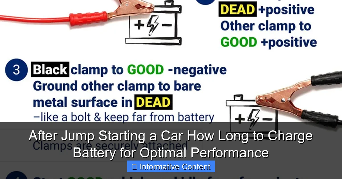 After Jump Starting a Car How Long to Charge Battery for Optimal Performance