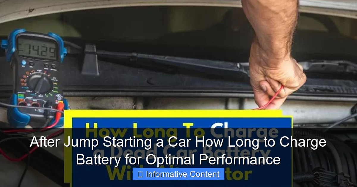 After Jump Starting a Car How Long to Charge Battery for Optimal Performance