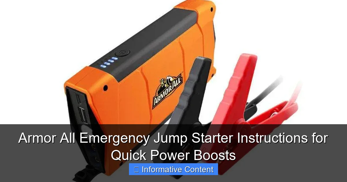 Armor All Emergency Jump Starter Instructions for Quick Power Boosts