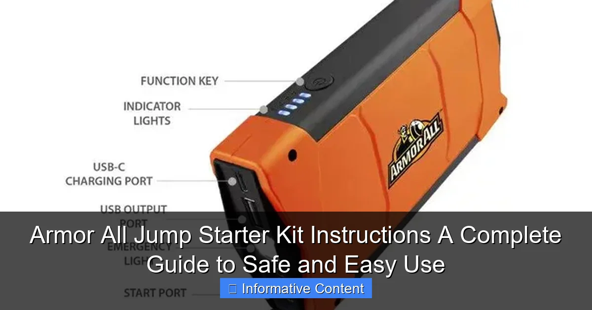 Armor All Jump Starter Kit Instructions A Complete Guide to Safe and Easy Use