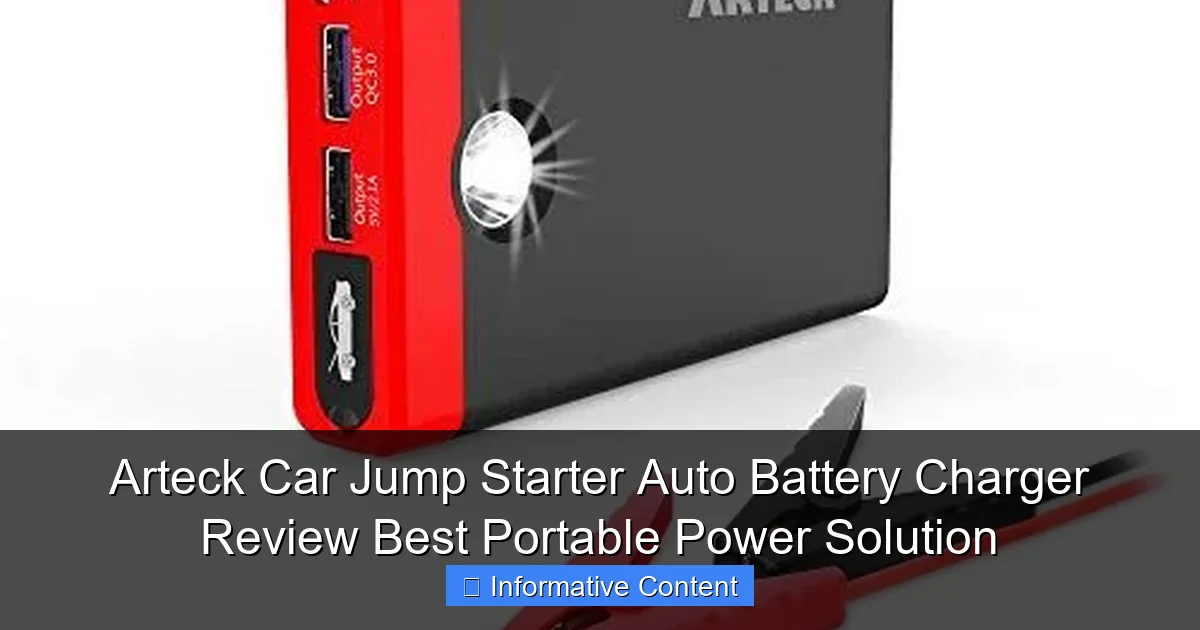 Arteck Car Jump Starter Auto Battery Charger Review Best Portable Power Solution