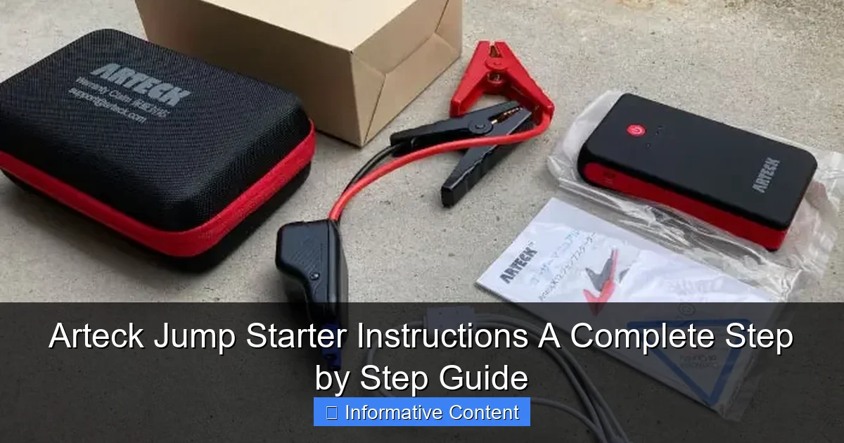 Arteck Jump Starter Instructions A Complete Step by Step Guide