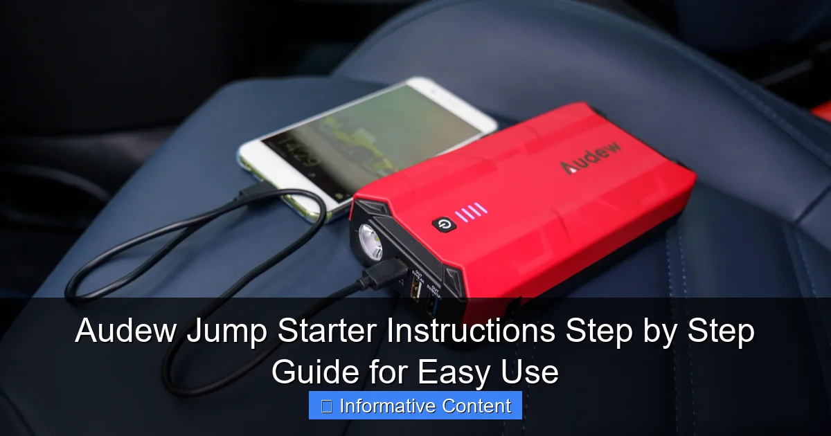 Audew Jump Starter Instructions Step by Step Guide for Easy Use