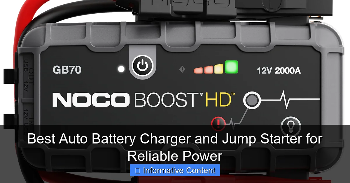 Best Auto Battery Charger and Jump Starter for Reliable Power