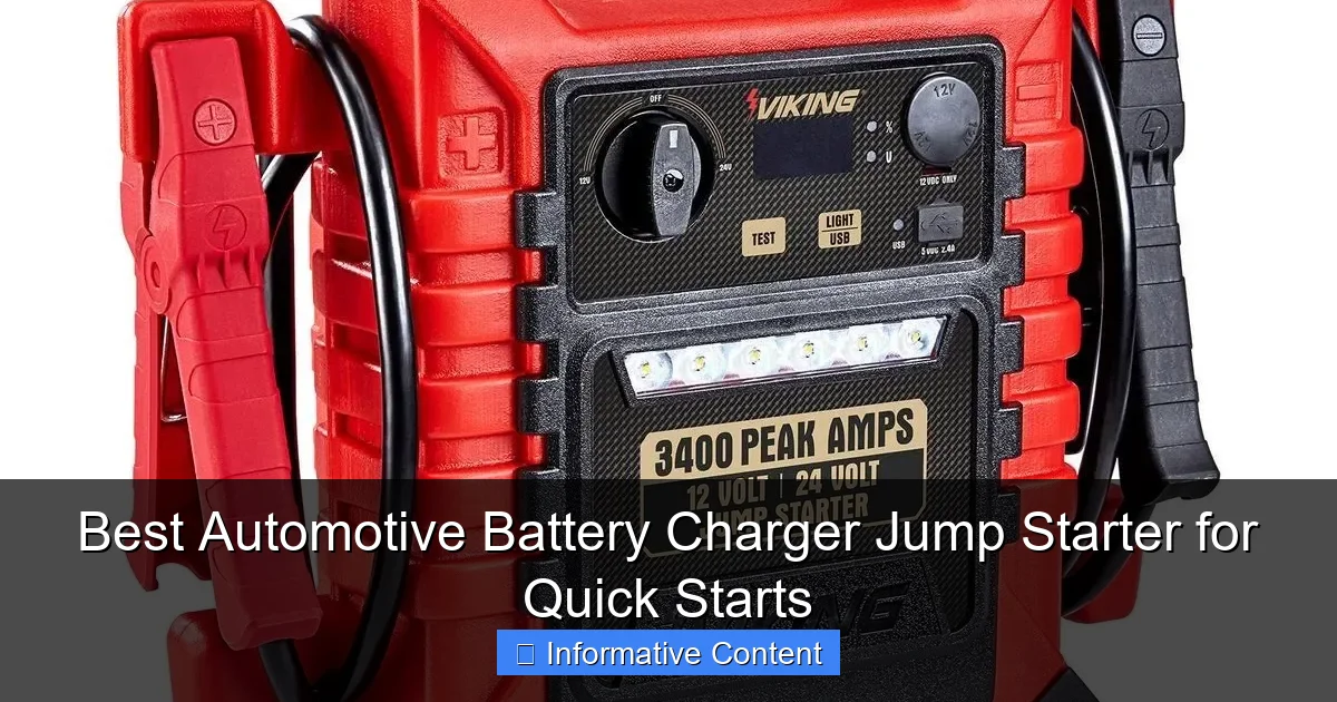 Best Automotive Battery Charger Jump Starter for Quick Starts