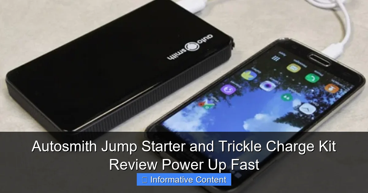 Autosmith Jump Starter and Trickle Charge Kit Review Power Up Fast