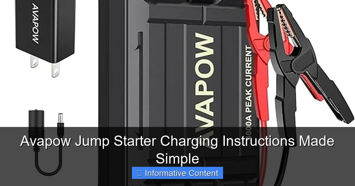 Avapow Jump Starter Charging Instructions Made Simple