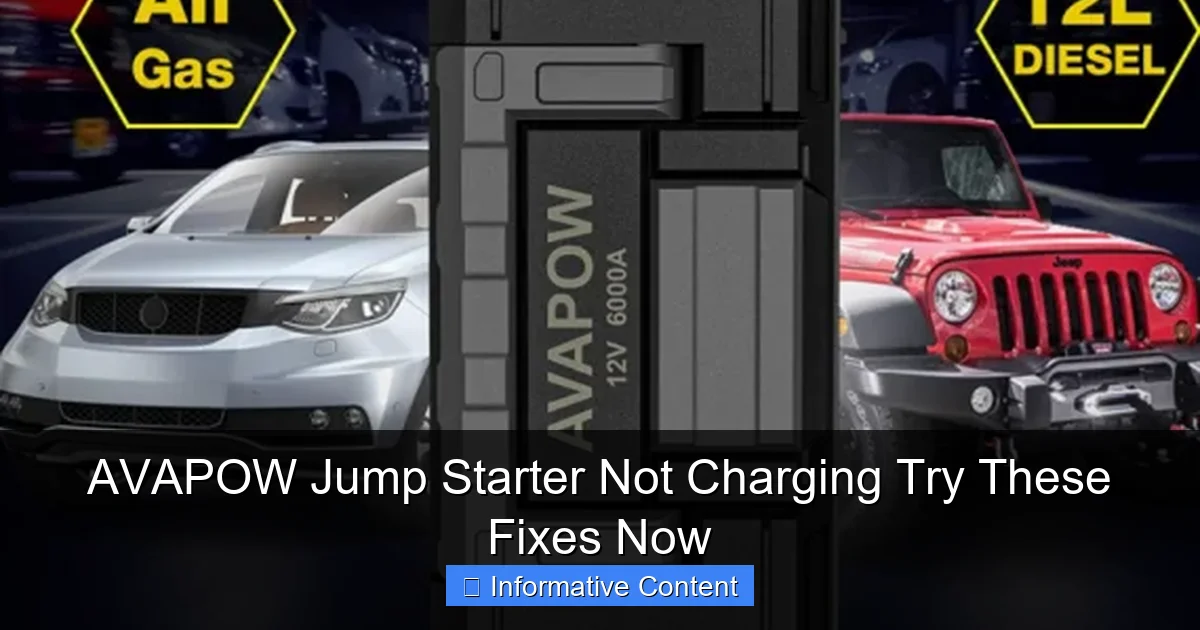 AVAPOW Jump Starter Not Charging Try These Fixes Now