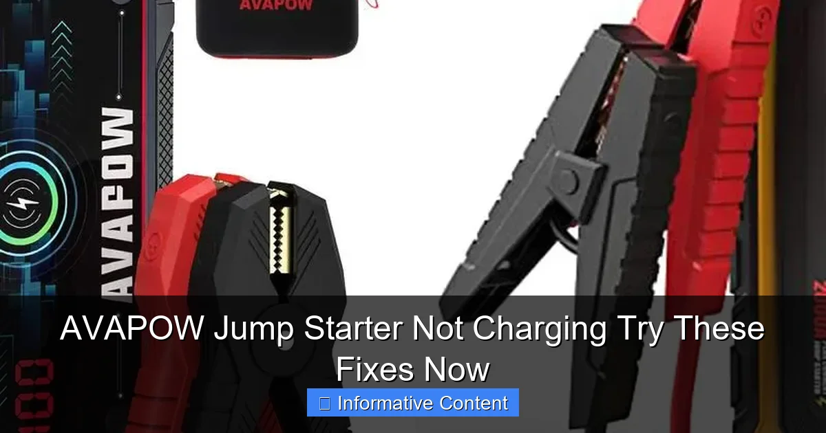 AVAPOW Jump Starter Not Charging Try These Fixes Now
