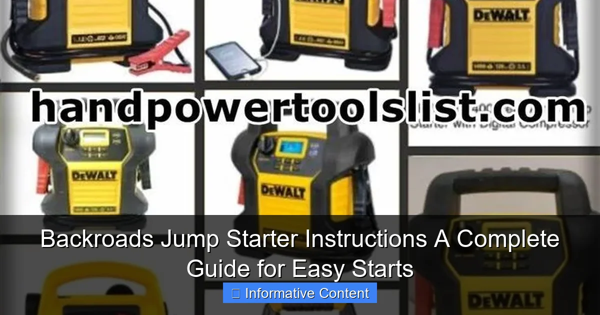 Backroads Jump Starter Instructions A Complete Guide for Easy Starts