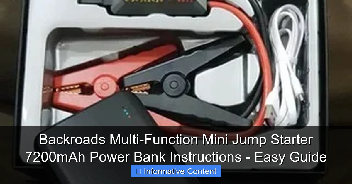 Backroads Multi-Function Mini Jump Starter 7200mAh Power Bank Instructions - Easy Guide