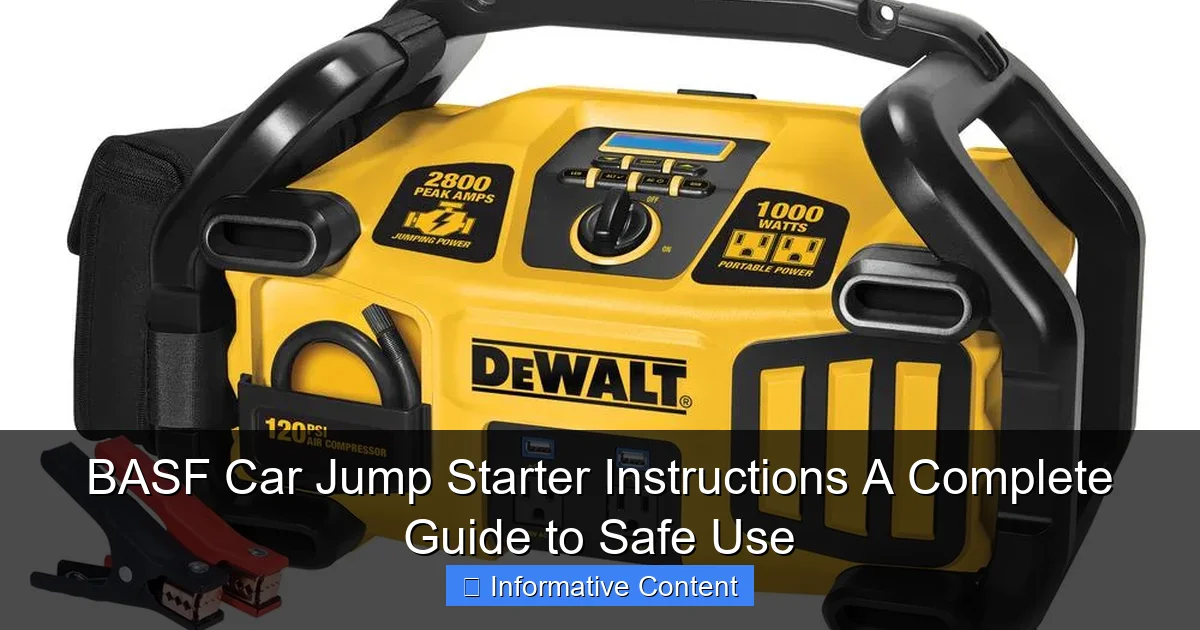 BASF Car Jump Starter Instructions A Complete Guide to Safe Use