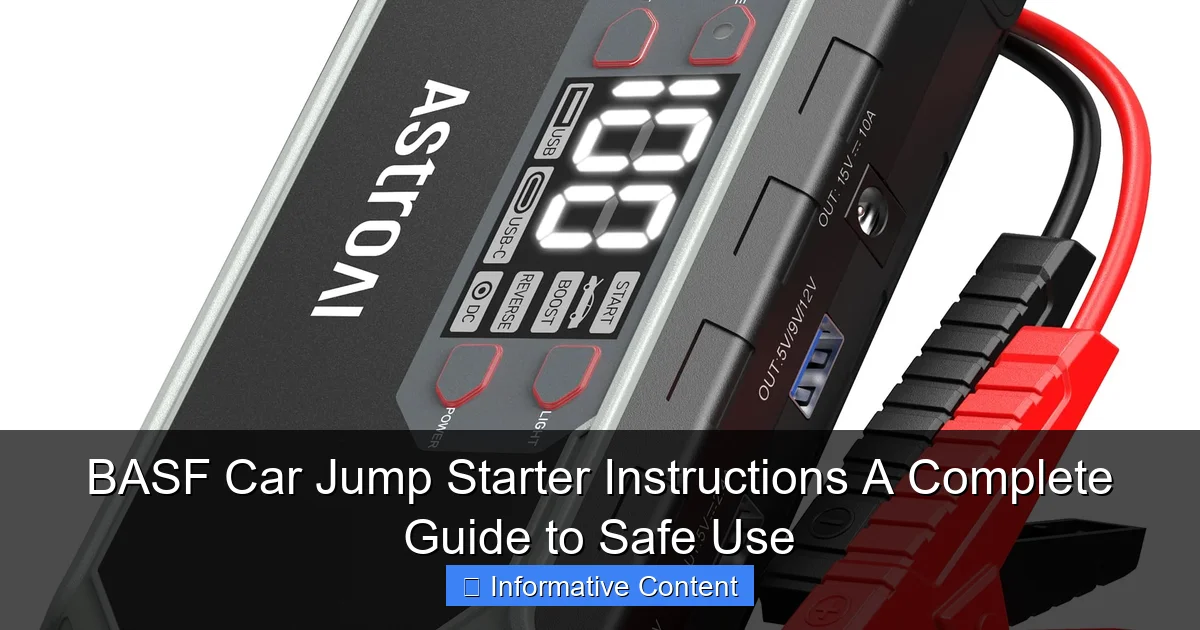 BASF Car Jump Starter Instructions A Complete Guide to Safe Use