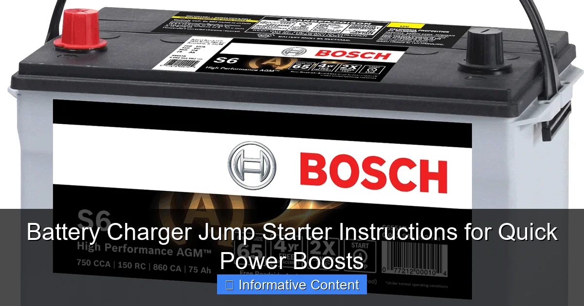 Battery Charger Jump Starter Instructions for Quick Power Boosts