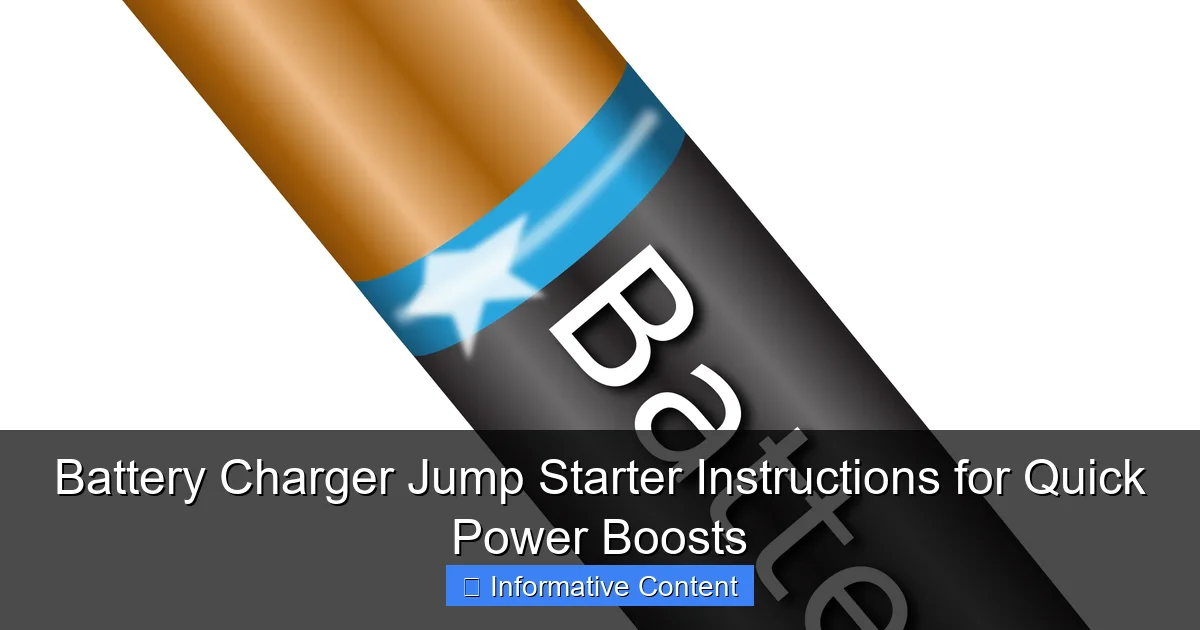 Battery Charger Jump Starter Instructions for Quick Power Boosts