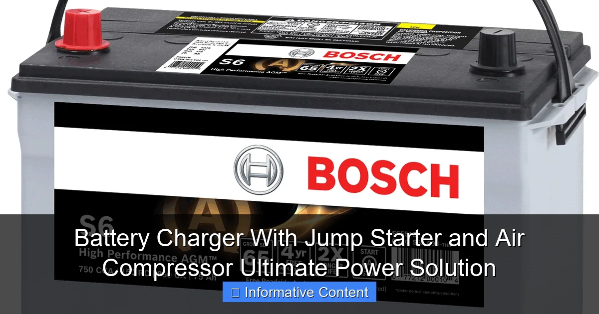 Battery Charger With Jump Starter and Air Compressor Ultimate Power Solution