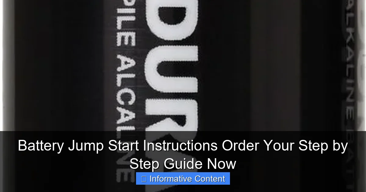 Battery Jump Start Instructions Order Your Step by Step Guide Now