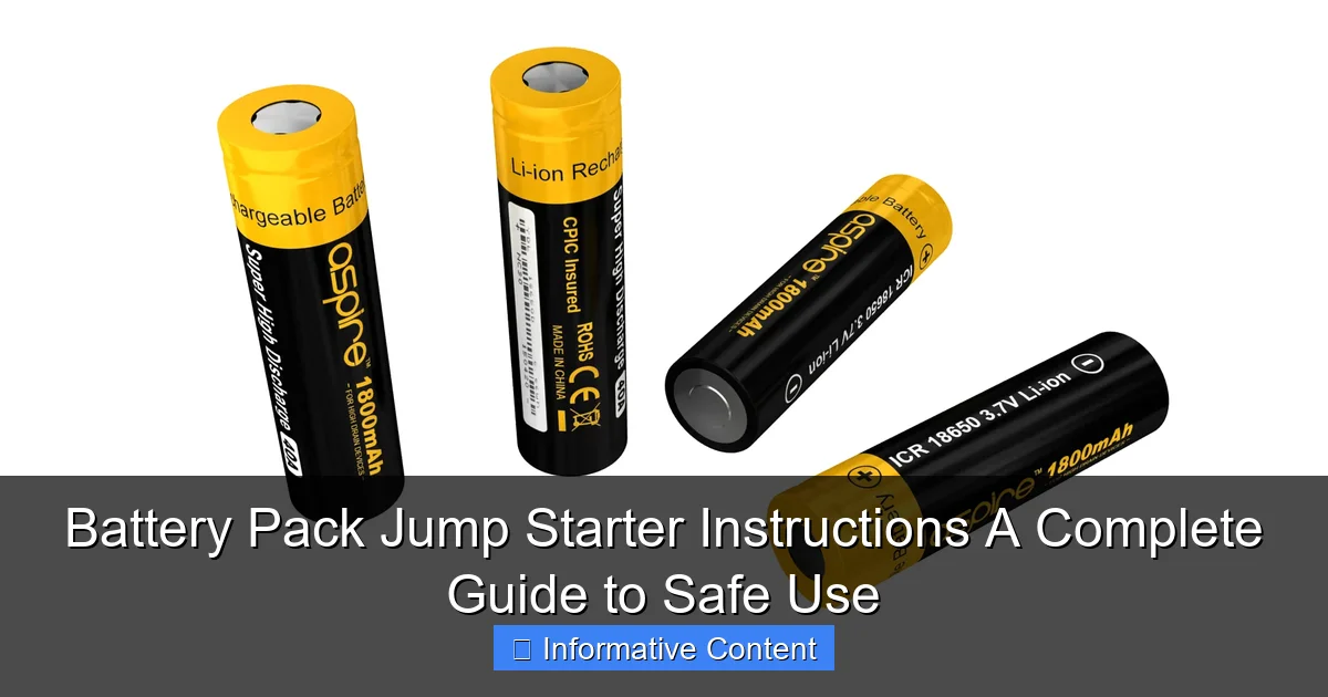 Battery Pack Jump Starter Instructions A Complete Guide to Safe Use