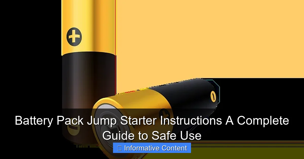 Battery Pack Jump Starter Instructions A Complete Guide to Safe Use