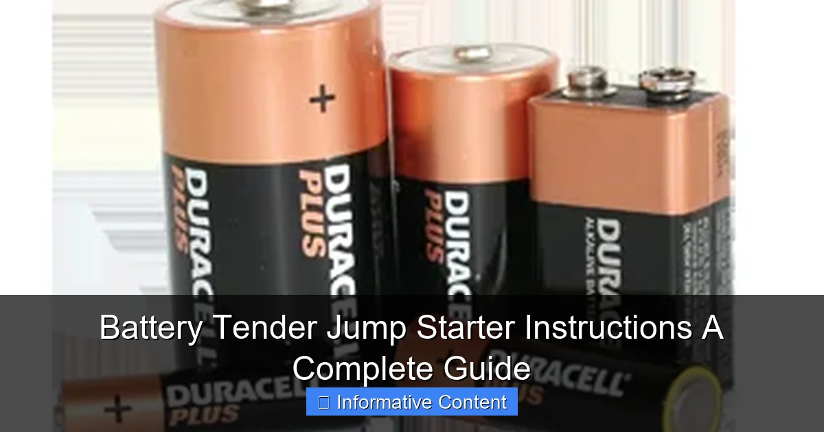 Battery Tender Jump Starter Instructions A Complete Guide